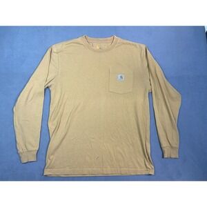 Carhartt Men's M Original Fit One Pocket Long Sleeve T Shirt Mustard Yellow See